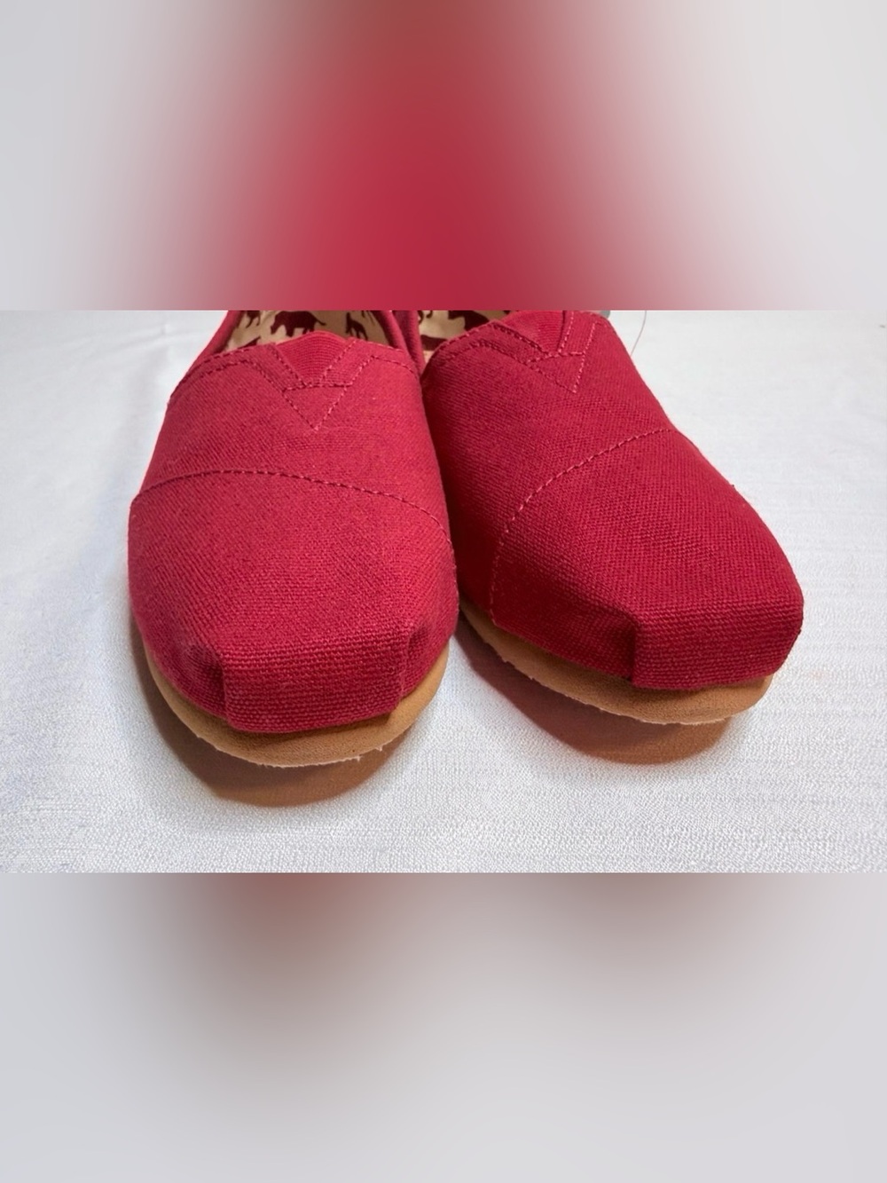 TOMS Alpargata Paper Source Red Slip-On Shoe Women’s Sz:9 NWT - Picture 5 of 9